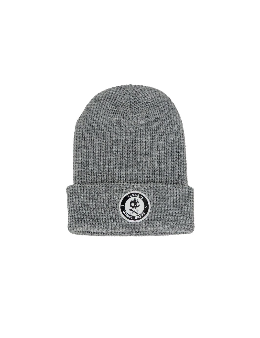 Choose Happy Shred Squad Waffle Beanie - Grey Heather