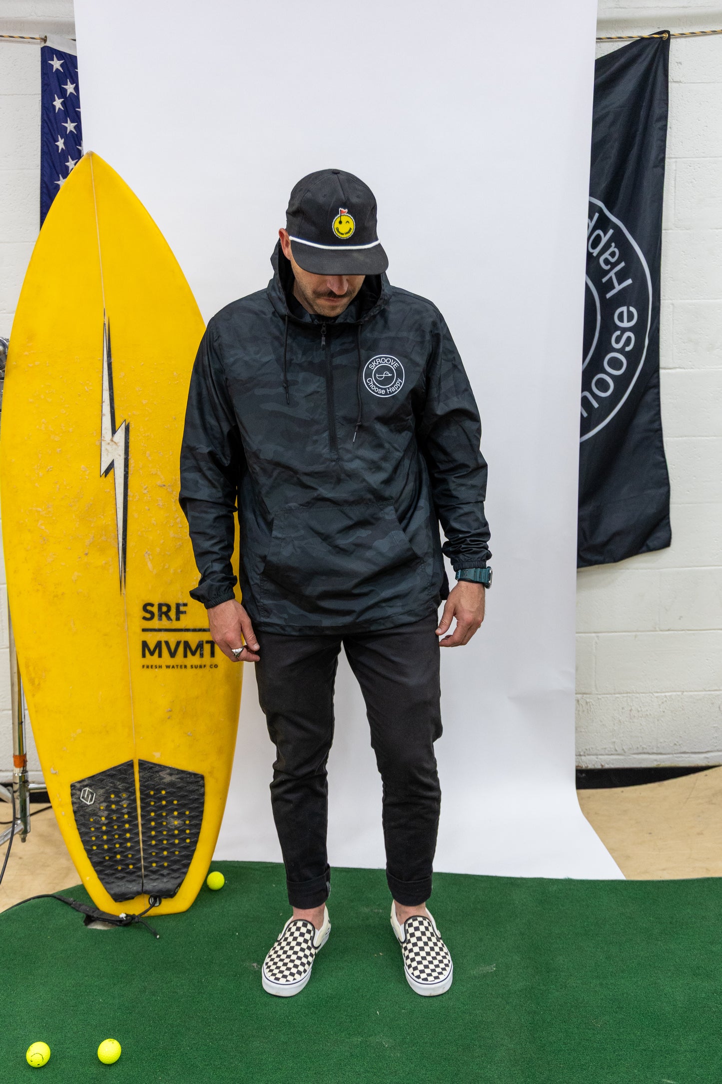 Choose Happy Classic Anorak Jacket - Black Camo