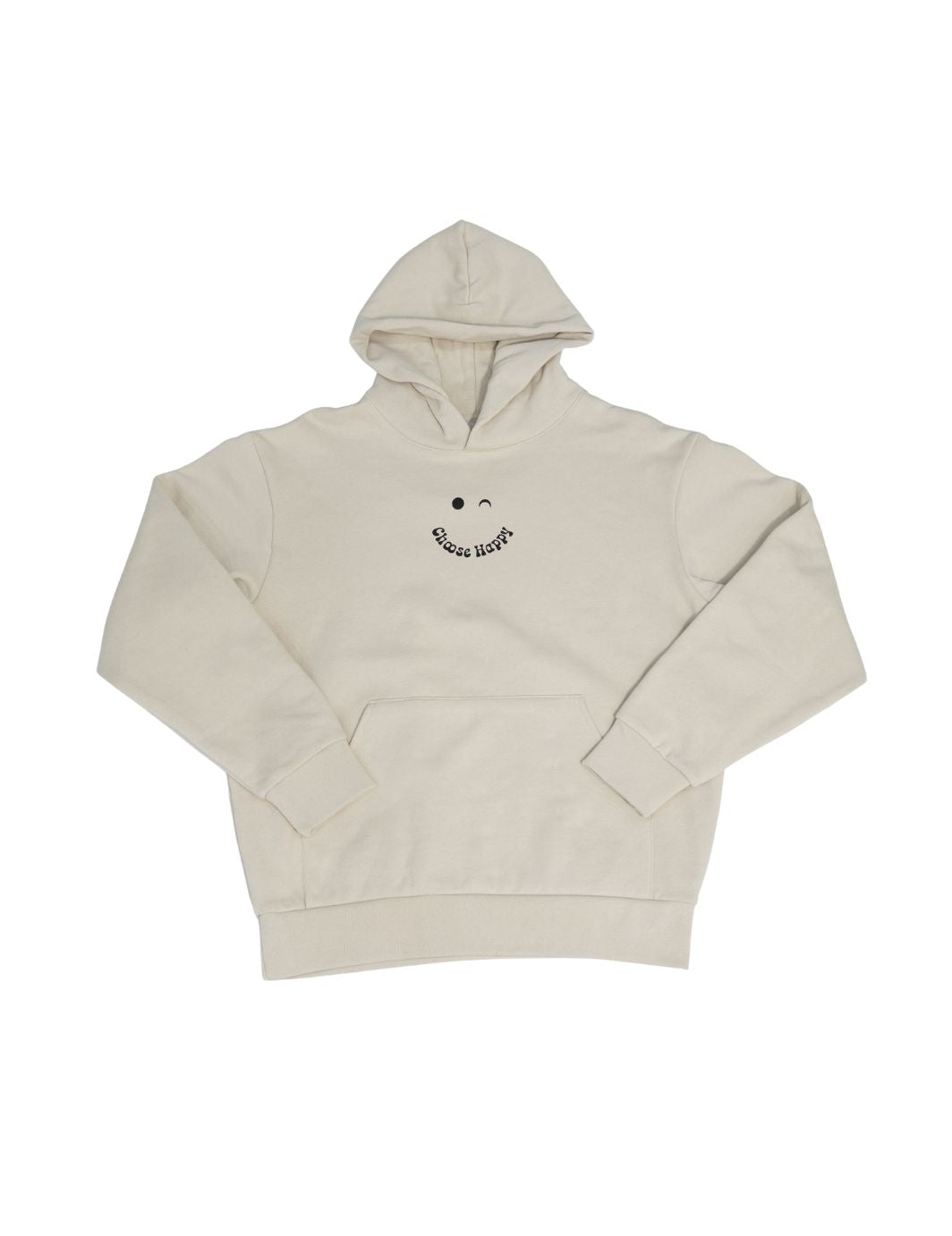 Choose Happy Smiley Heavyweight Hoodie - Ivory