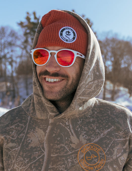 Choose Happy Shred Squad Waffle Beanie - Rust