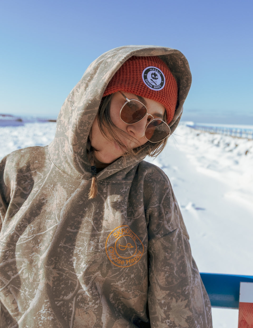 Choose Happy Shred Squad Waffle Beanie - Rust