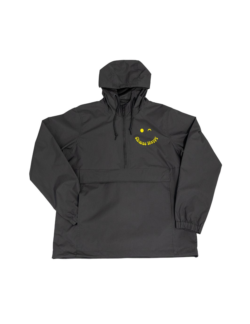 Choose Happy Smiley Anorak Jacket - Grey