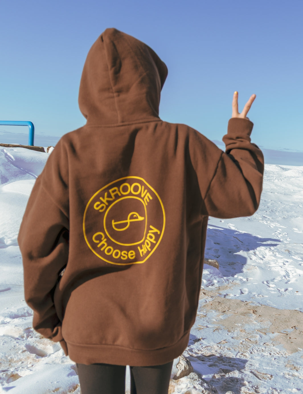 Choose Happy Classic Heavyweight Hoodie - Brown