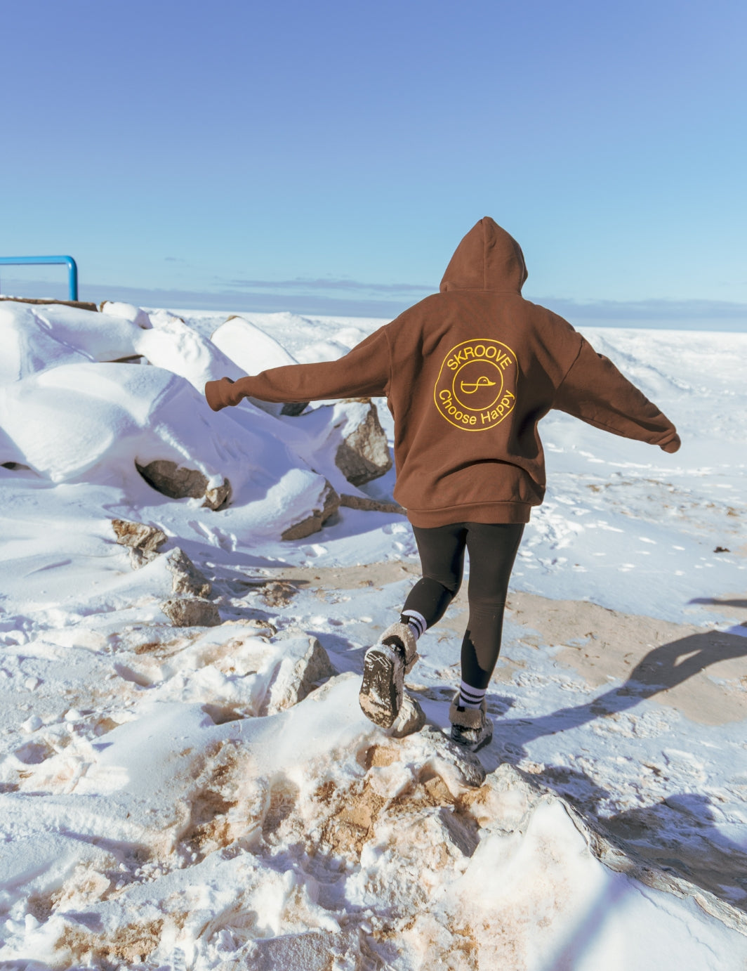 Choose Happy Classic Heavyweight Hoodie - Brown