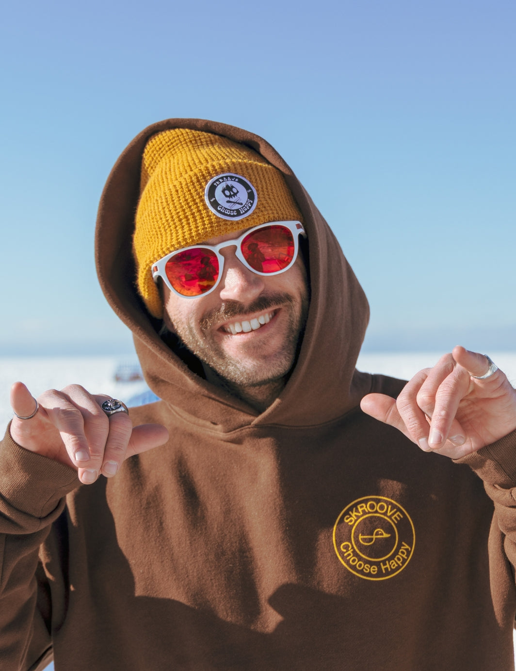 Choose Happy Shred Squad Waffle Beanie - Mustard