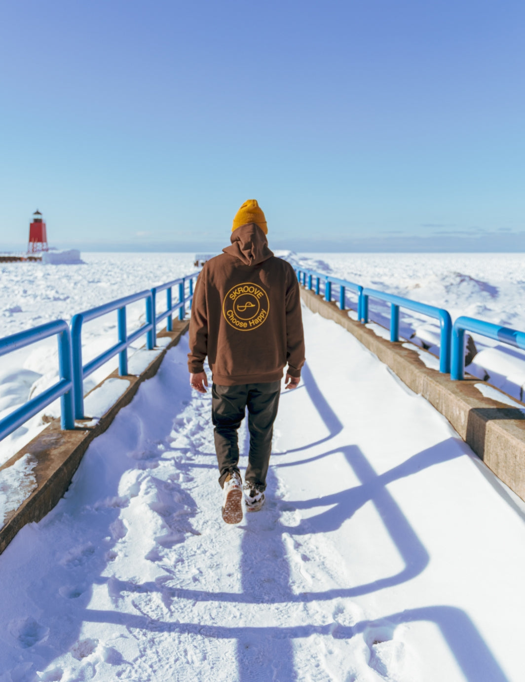 Choose Happy Classic Heavyweight Hoodie - Brown