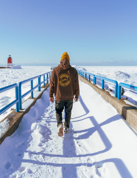 Choose Happy Classic Heavyweight Hoodie - Brown