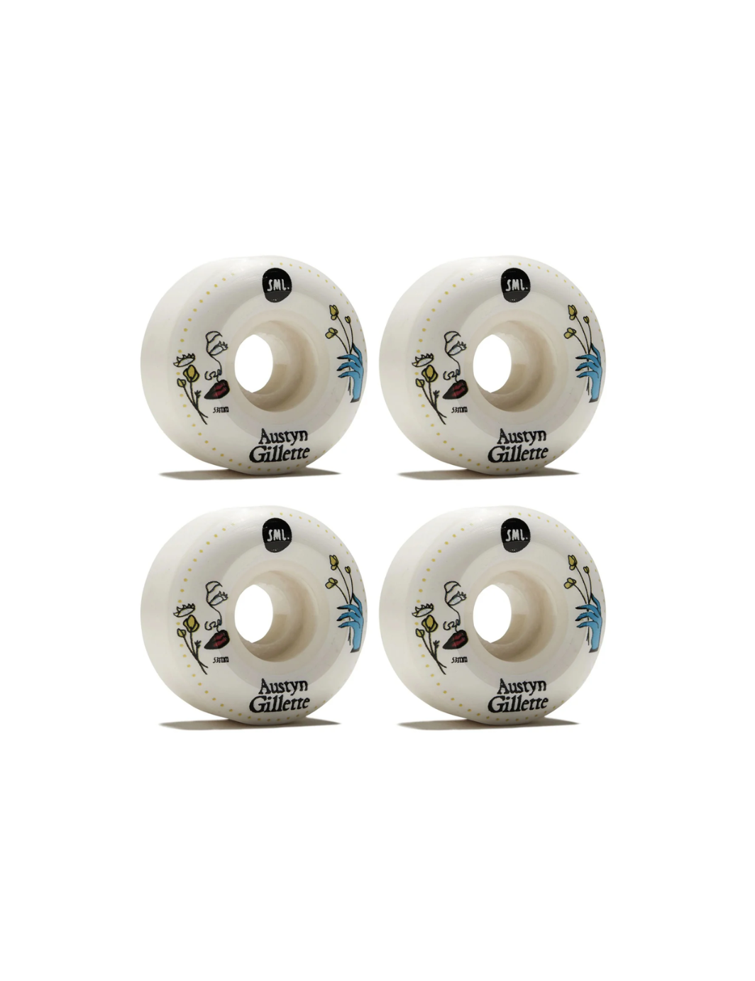 Sml Skateboard Wheels 53mm Austyn Gillette Lucidity V-Cut 99A White