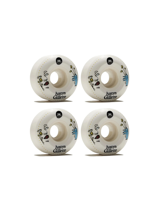 Sml Skateboard Wheels 53mm Austyn Gillette Lucidity V-Cut 99A White