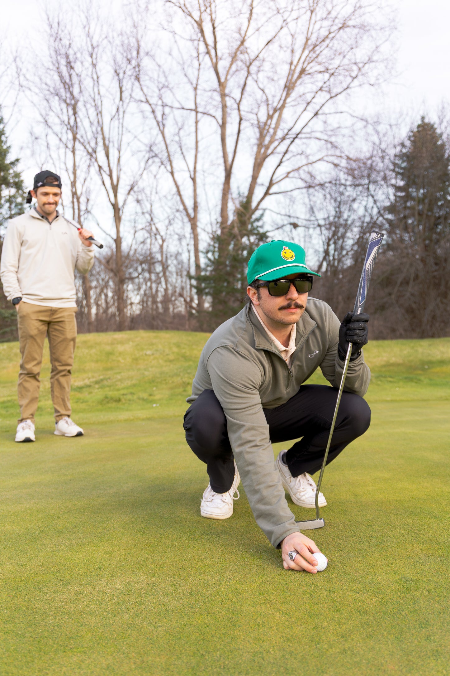 Smiley Golf Ball Rope Hat - Kelly Green