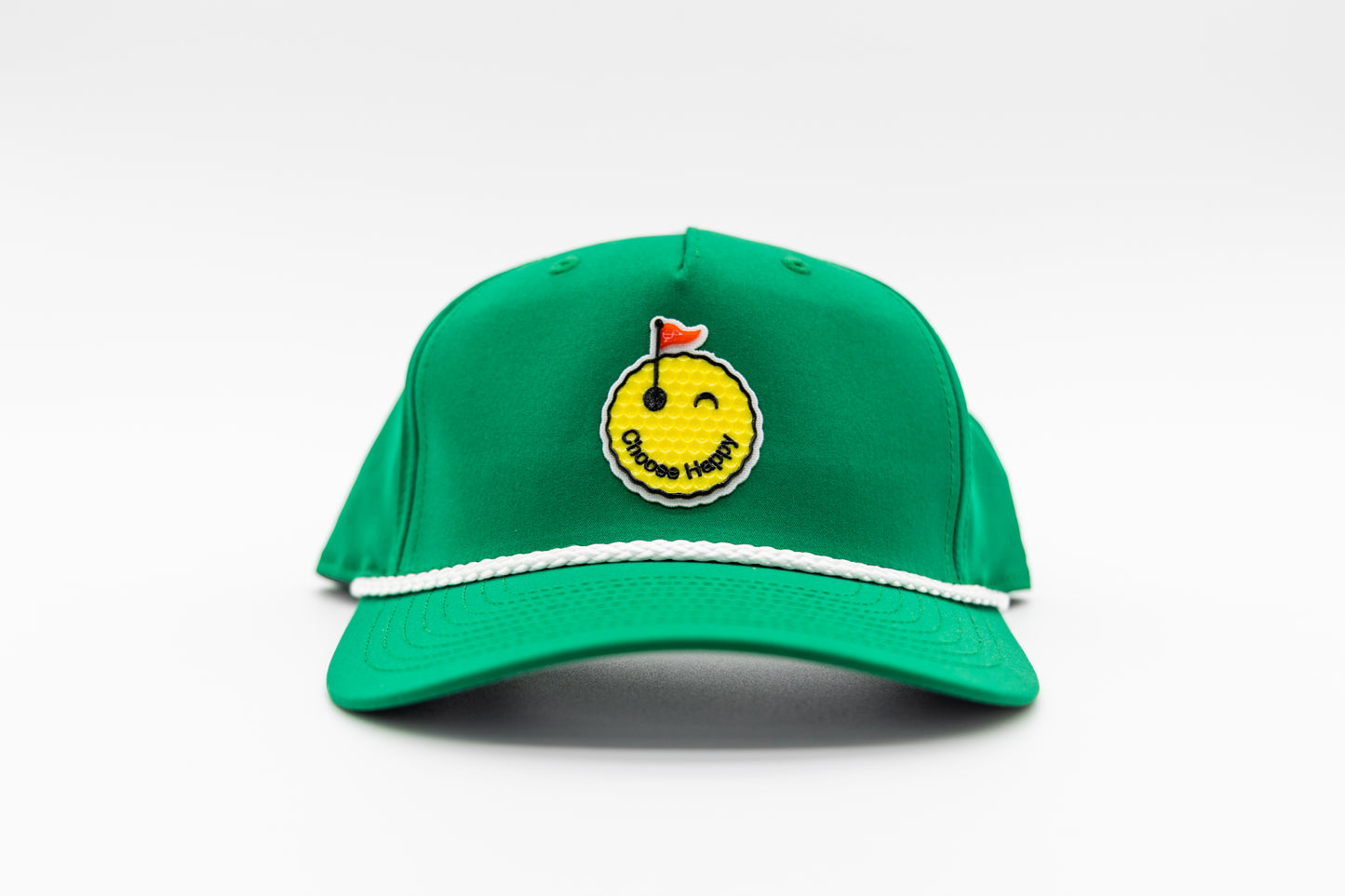 Smiley Golf Ball Rope Hat - Kelly Green