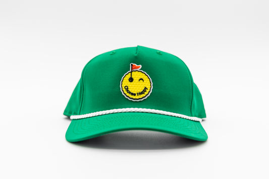 Smiley Golf Ball Rope Hat - Kelly Green