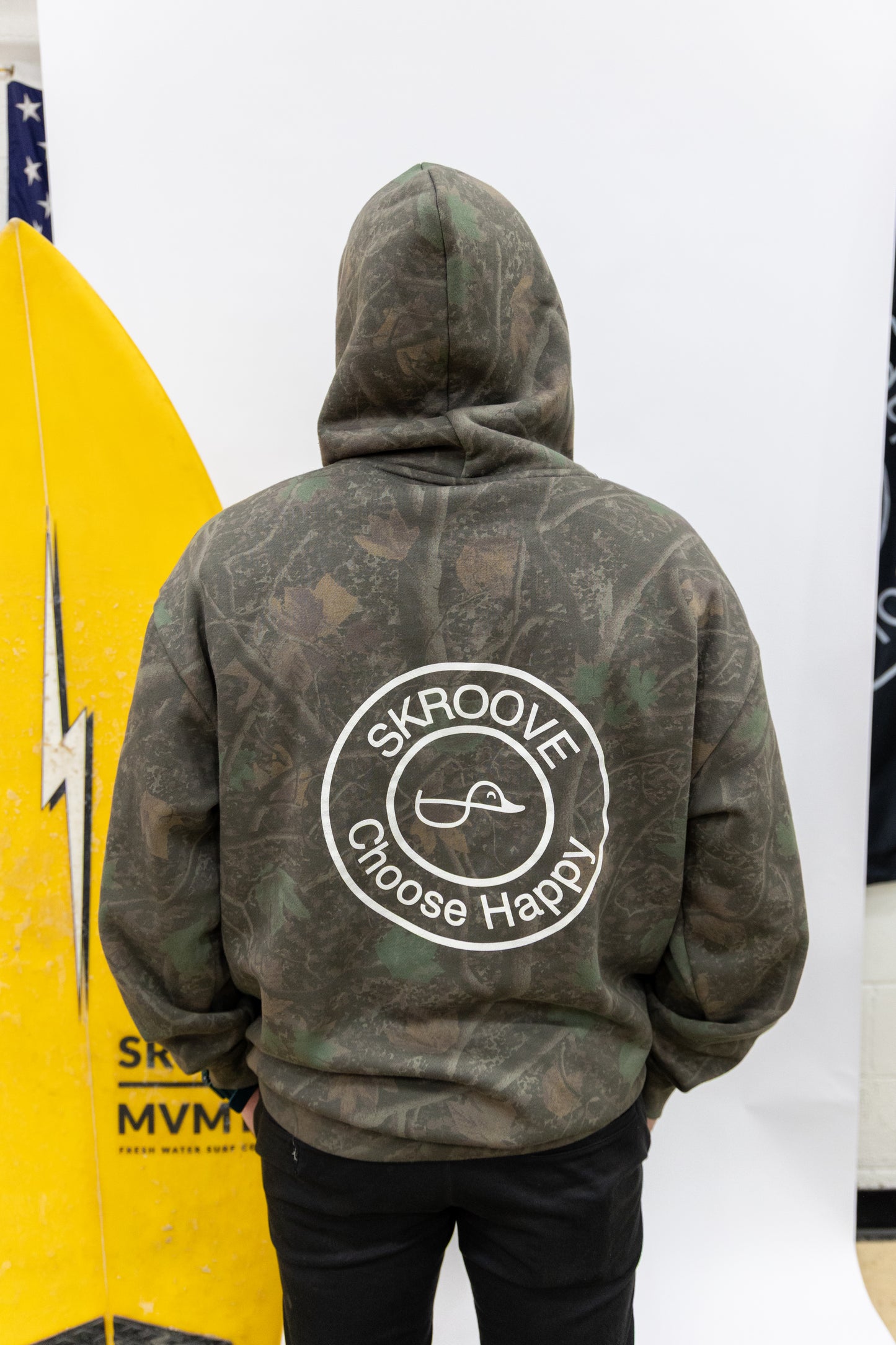 Choose Happy Classic Hoodie - Darkwood Camo
