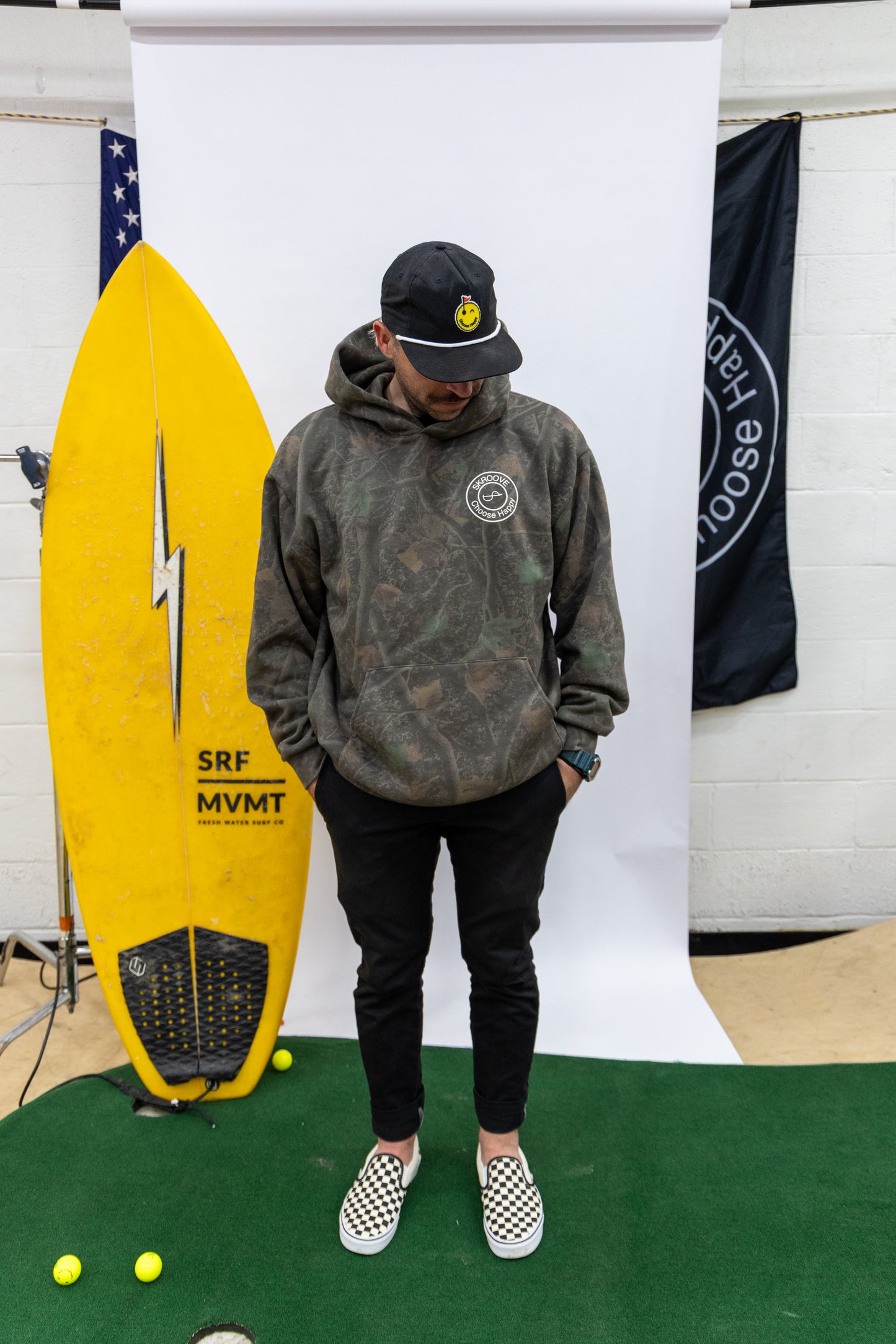 Choose Happy Classic Hoodie - Darkwood Camo