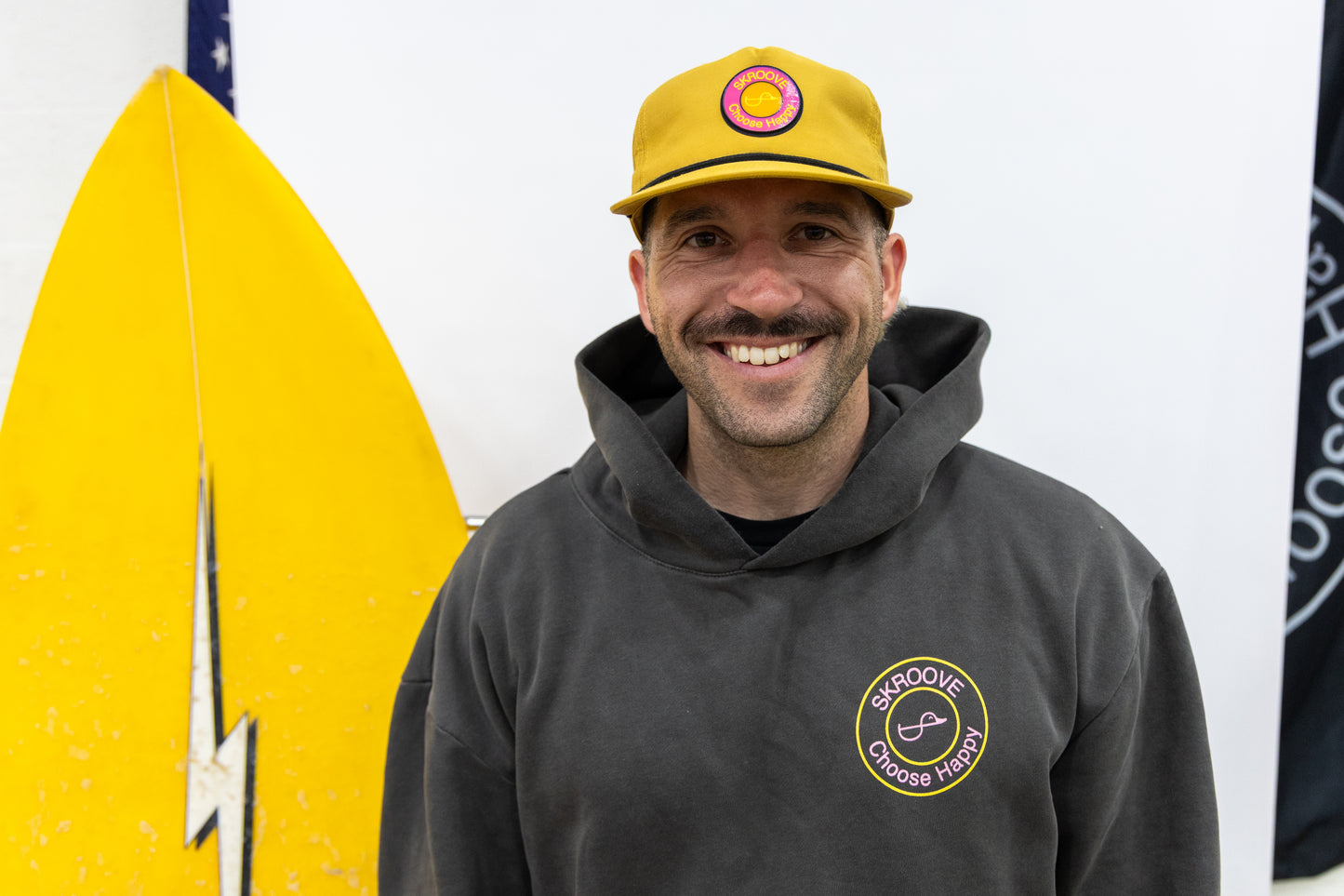 Choose Happy Surf Rope Hat - Mustard
