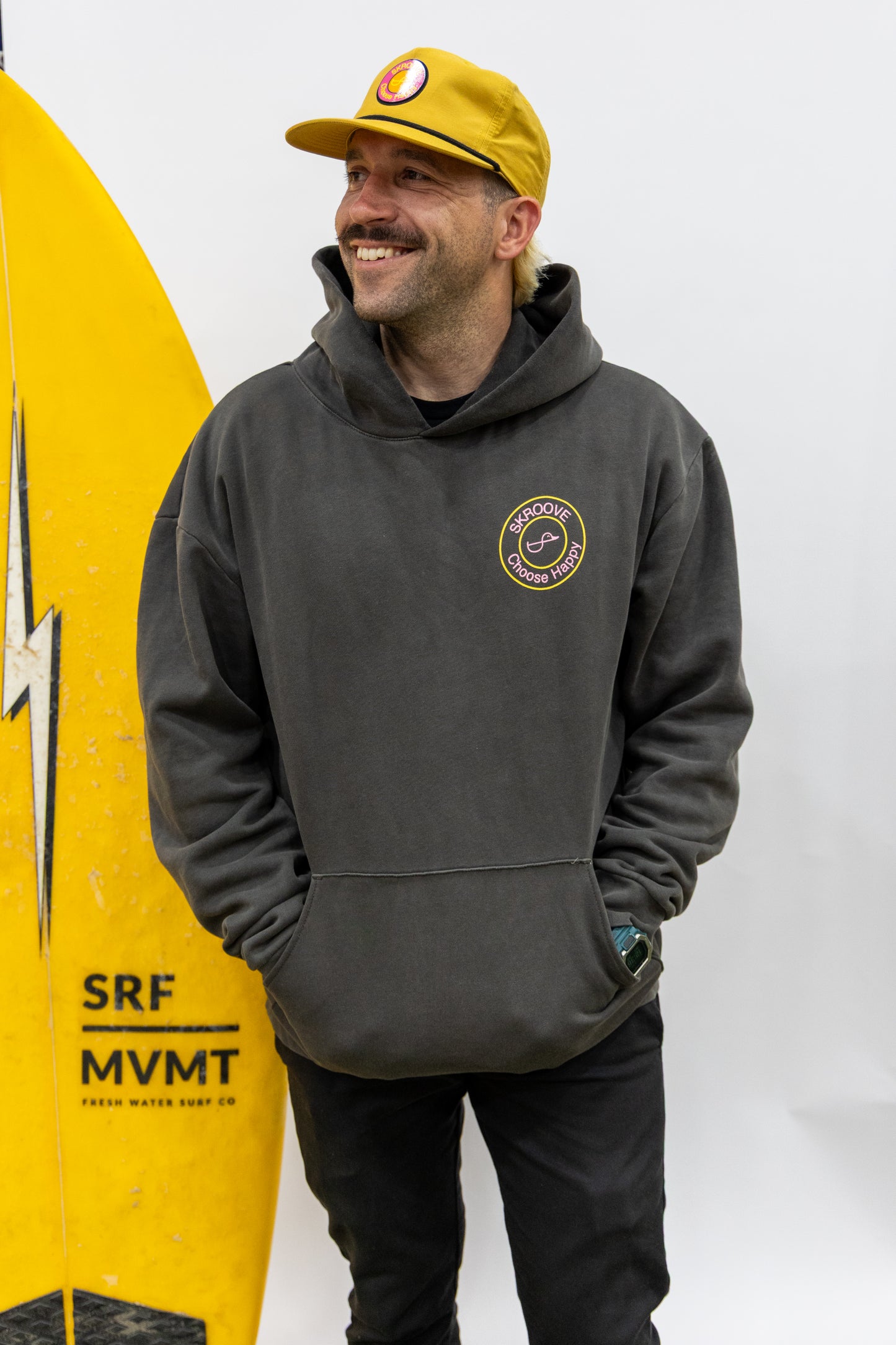 Choose Happy Classic Hoodie - Pigment Black
