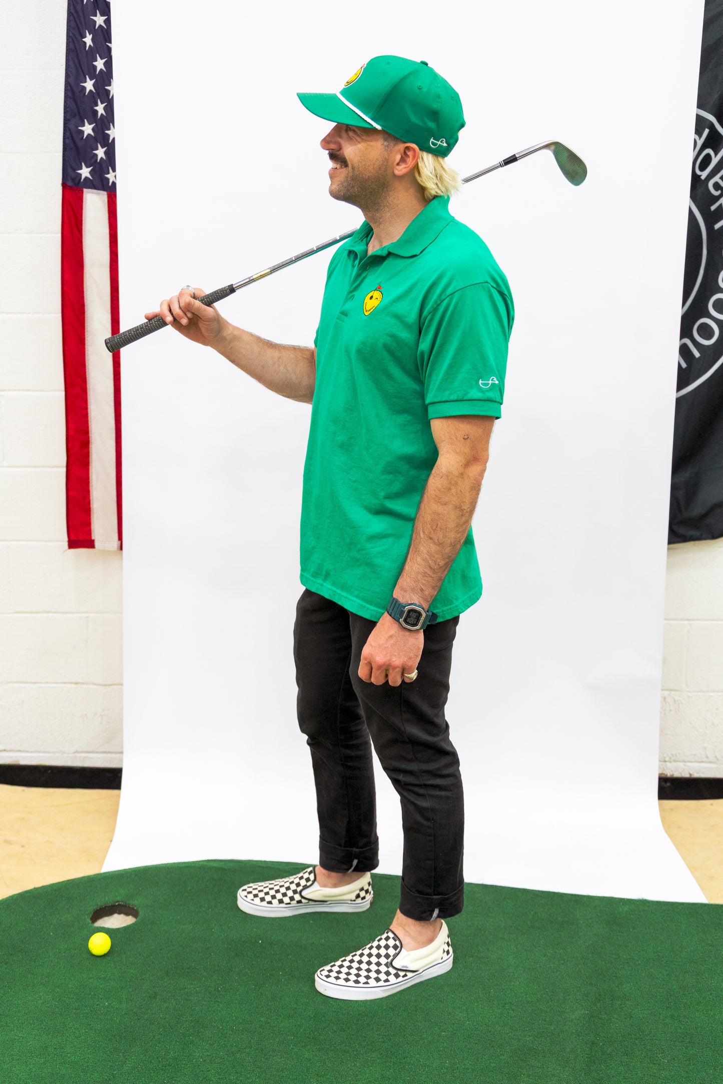 Smiley Golf Ball Polo - Kelly Green