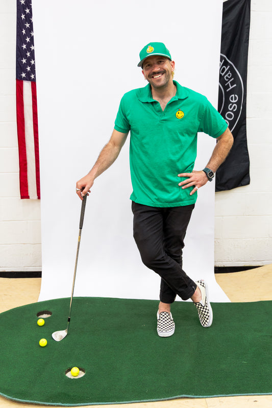 Smiley Golf Ball Polo - Kelly Green