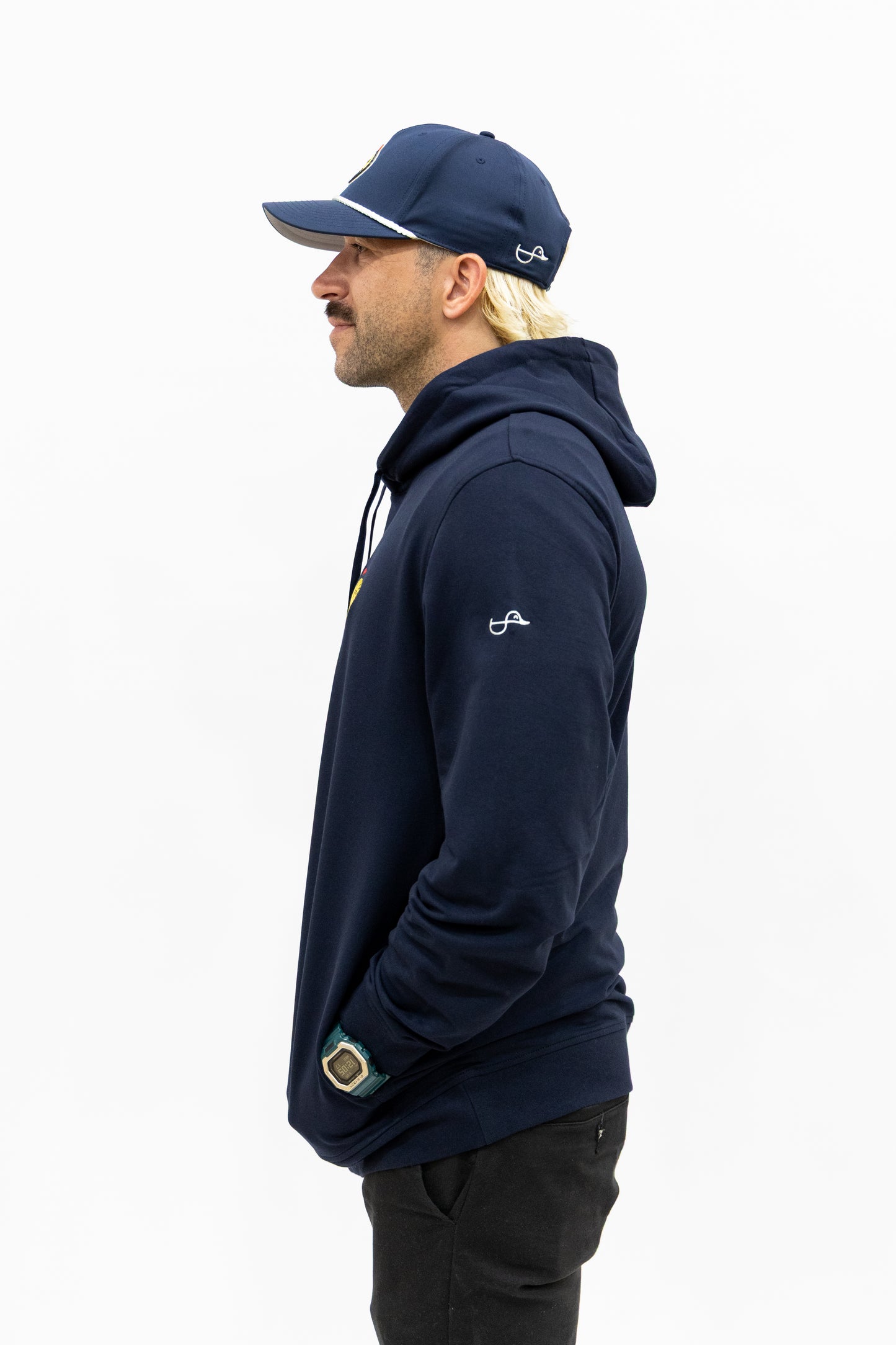 Smiley Golf Ball Performance Hoodie - Navy