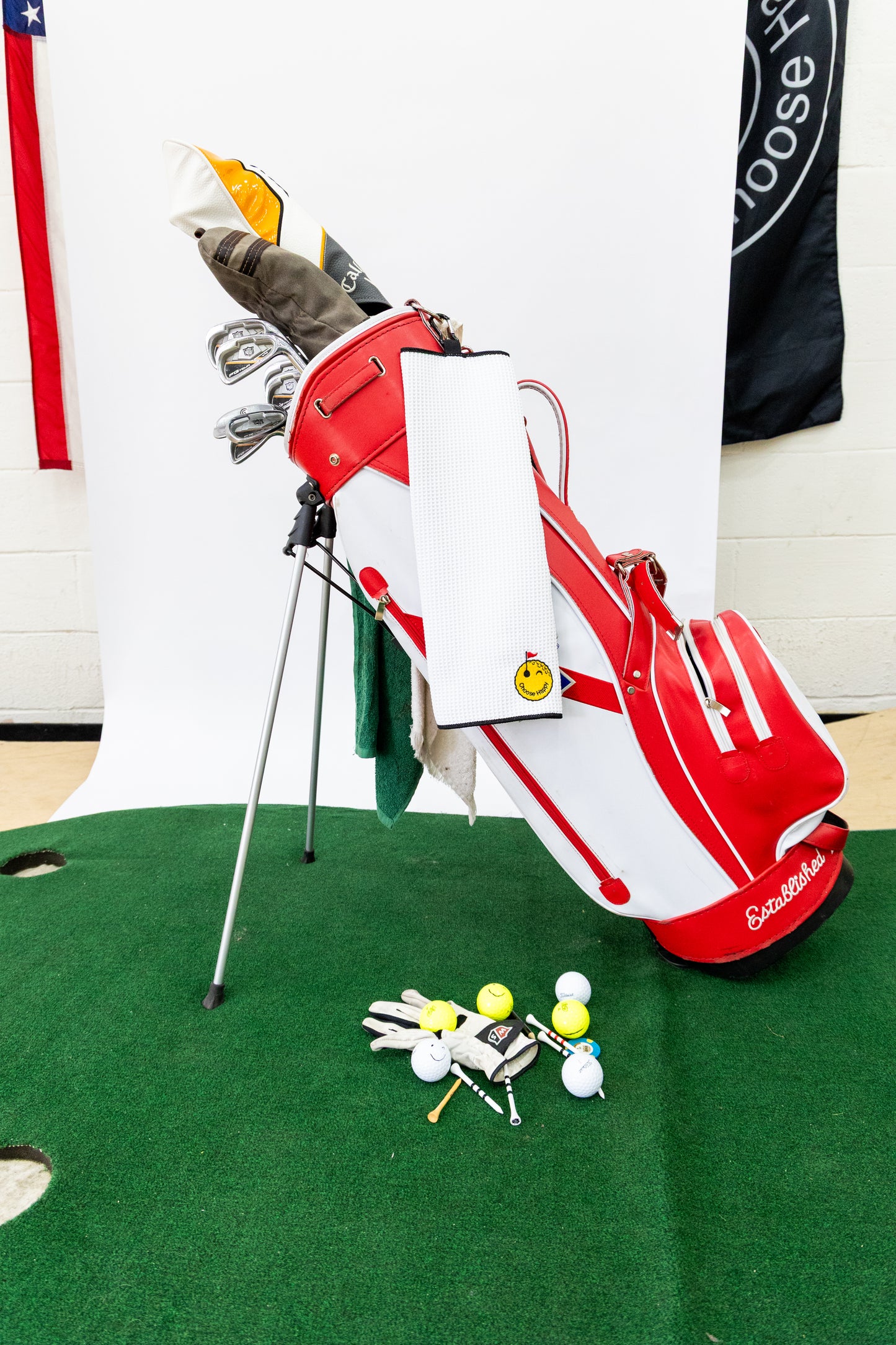 Smiley Golf Ball Golf Towel - White