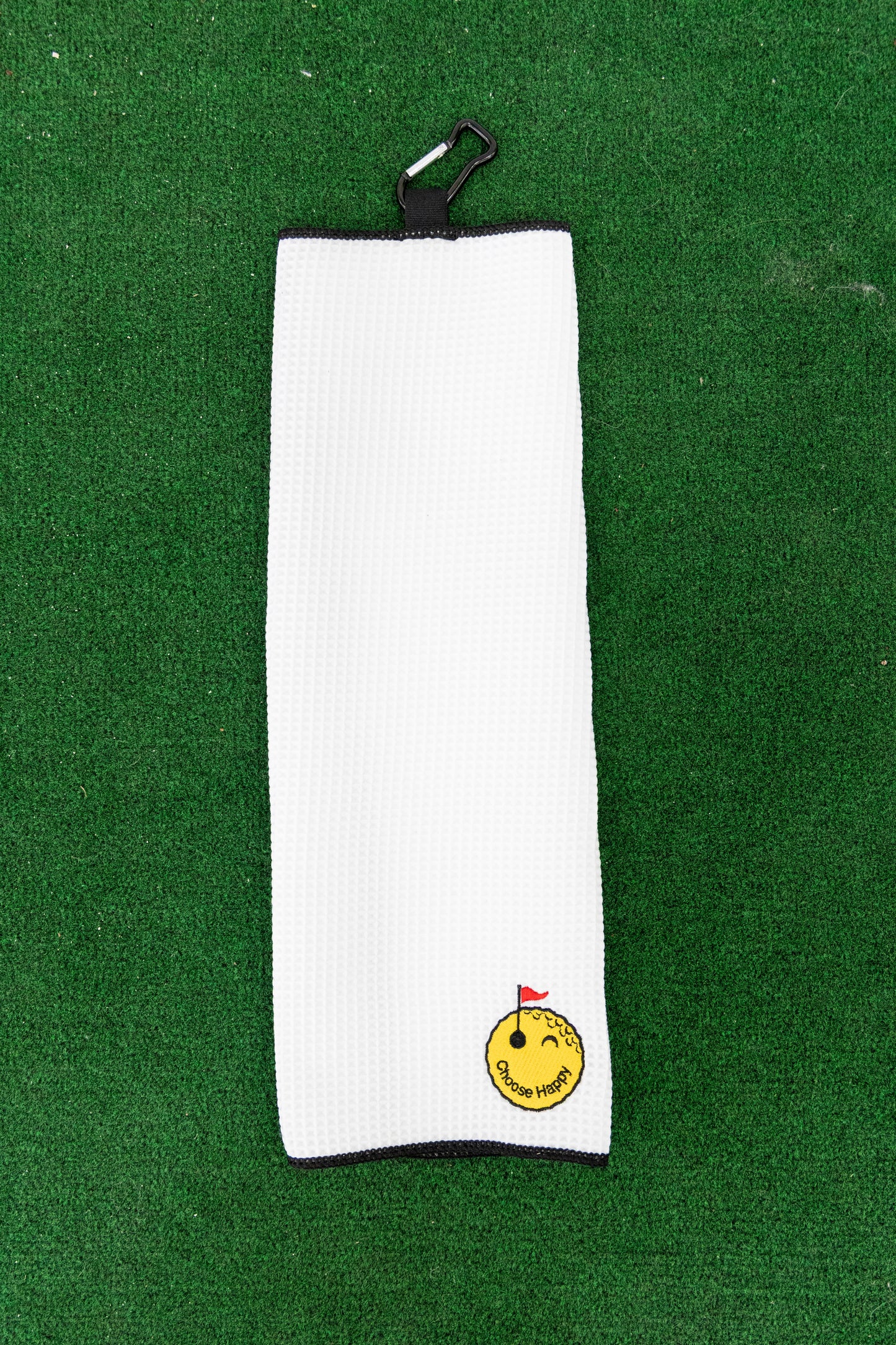 Smiley Golf Ball Golf Towel - White